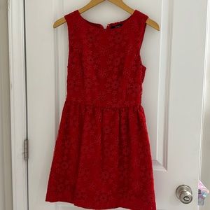 Forever 21 Red Dress Eyelet Valentines Size Small